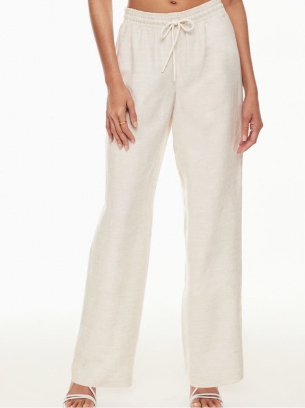 ARITZIA LINEN BLEND WIDE LEG PANTS TAN SIZE XS TALL